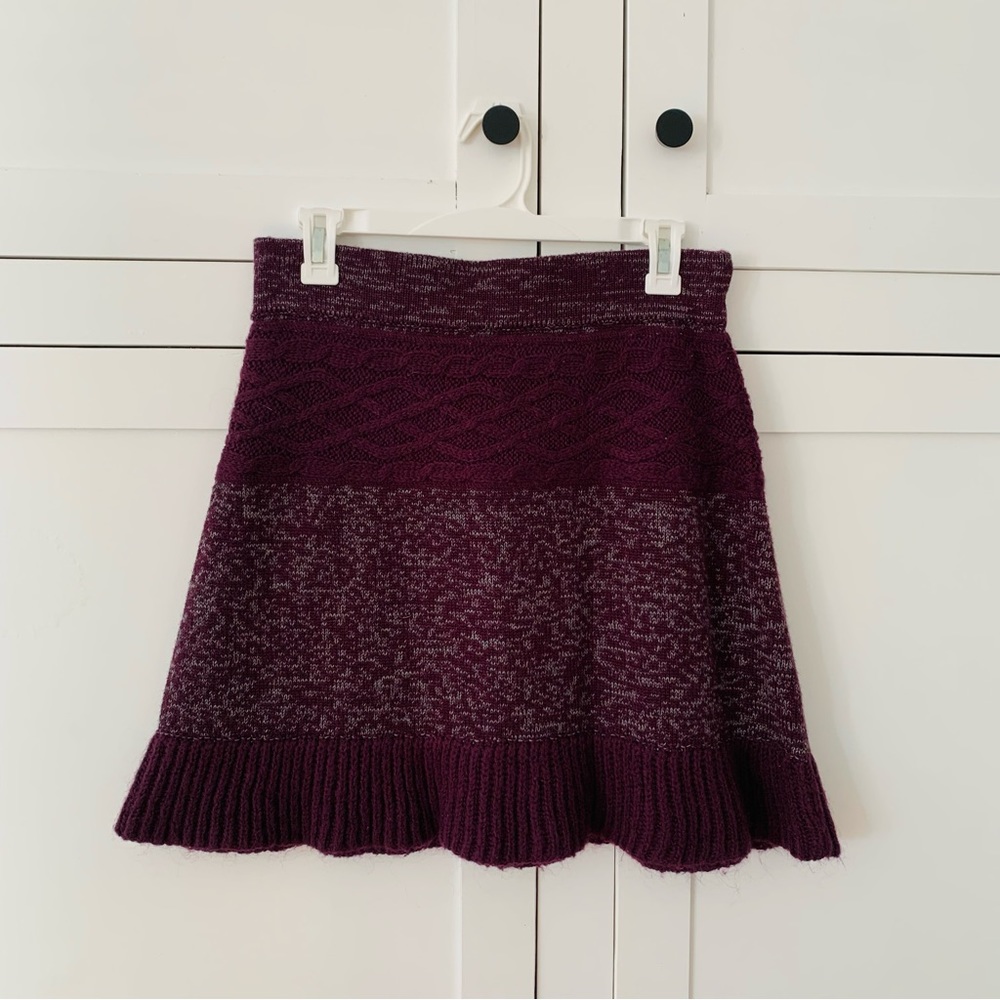 Akini Purple Knit Wool Mohair Mini Skirt Size Small